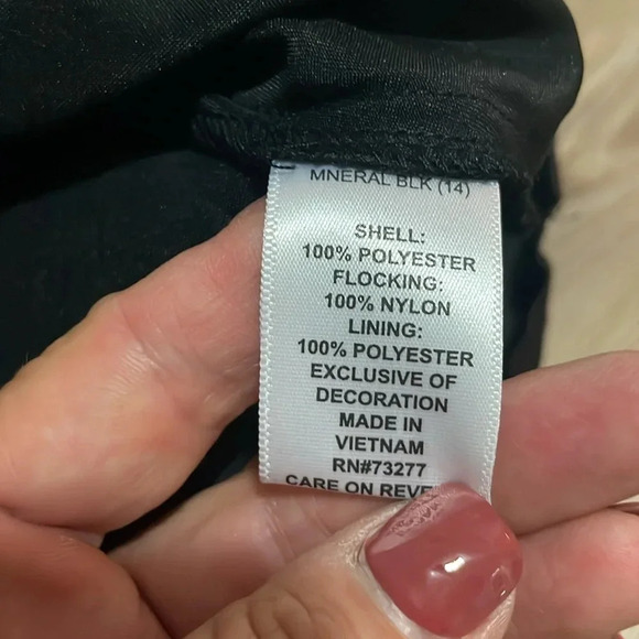 Elle A-line layered polka dot skirt Black Sheer overlay Bow Size 14 Flirty - Picture 11 of 12